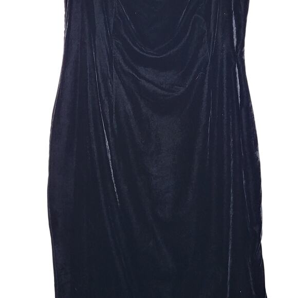 Antonio Melania Black Phoenix Velvet Cowl Neck Sheath Maxi Dress NWT size 2 - Picture 4 of 12